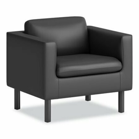 THE HON CO Club Chair, Single Seat, 33in26-3/4inx29in, Black Poly/Metal Legs VP3LCHRBLK